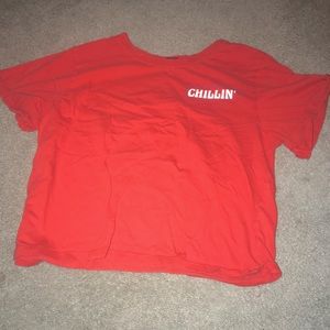 Red chill/California crop tee